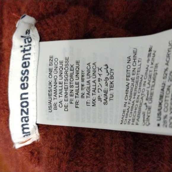 NWT Amazon Essentials Organge Beanie Hat - Picture 7 of 8